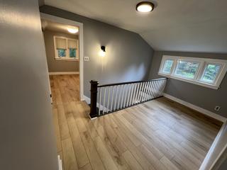 Upstairs study area at the top of the stairs